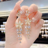 Crystal Flower Tassel Drop Earrings for Women Shiny Zircon Opal Long Dangle Earrings Girls Party Wedding Jewelry Gift - Image 12