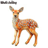 Cute Sika Deer Brooches For Women Unisex 2-color Rhinestone Animal Christmas Party Causal Brooch Pins Year Gifts - Image 1