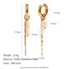 Pvd Plated Gold Color Pearl Tassel Chain Hoop Earrings Stainless Steel Elegant Style Women Jewelry Wholesales - Image 7