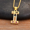 Inlaid Colorful Zircon A-Z Letters Pendant Necklace Name Initials Alphabet For Women Accessories Gifts - Image 8