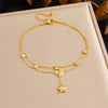 316L Stainless Steel Golden Ocean Series Zircon Pearl Tassel Pendant Anklets Lady Foot Chain Jewelry Gift - Image 21