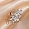 Stainless Steel Daisy Flower Rings for Women Men Vintage Irregular Flower Geometric Hollow Open Rings Charm Jewelry Gift - Image 5