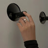 Silver Double Layer Water Drop Ring For Women Square Zircon Adjustable Index Finger Jewelry Party Gift - Image 4