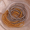 Gold Plated Silver Color Elastic Beads Bracelets Bangles For Woman Stainless Steel Beaded Chain Bracelet - Image 17