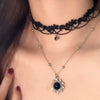 Gothic Vintage Sun Pendant Chain Black Lace Multi Layer Choker Necklace For Women Egirl Charm Halloween Jewelry Accessories Gift - Image 2