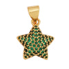 Cute Colourful Star Snowflake Sun FLowers Gold Charm Pendant, Cubic Zirconia CZ Paved,Jewelry Necklace Accessories - Image 10