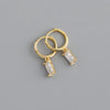 Cubic Zirconia Stainless Steel Small Hoop Earrings For Women Little Pendant Buckle Earrings Party Wedding Jewelry - Image 18