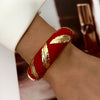 Sweet Pink Enamel Dropped Glaze Flower Texture Bracelet For Women Retro Leaf Star Floral Embossed Zircon Bangle Party Jewelry - Image 30