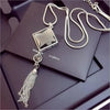Swan Snowflake Long Necklace Sweater Chain Metal Chain Square Tassel Women Girls Pendant Necklaces Accessories Jewelry - Image 7