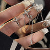 Silver Color Asymmetric Big Dipper Earrings for Women Zircon Long Tassel Chain Dangle Earrings Wedding Jewelry - Image 12