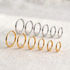 1.6mm Thin Dainty Stainless Steel Hoop Earrings for Women Men Stackable Minimalist Tiny 6-16mm Round Gold Color Huggies Jewelry - Image 1
