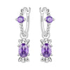 Silver Colorful Oval Gemstone Eardrops Drop Earrings Women Earrings Charm Versatile Party Jewelry Gifts - Image 24
