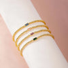 Stainless Steel Gold Plated Birthstone Bracelet For Women Pink Red Cubic Zirconia Chunky Beads Chain Bracelets Bangles - Image 5