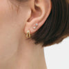 Silver Needle Double Circle Zirconia Earrings For Women Minimalism Vintage Geometry Hoop Earrings Jewelry - Image 2