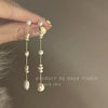 French Baroque Freshwater Pearl Dangle Earrings for Women Gold Plated Copper Long Chain Tassel Earring Bridal Jewelry - Image 3