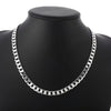 Charms Silver 6mm Flat Chain Necklace, Noble Jewelry for Men Women,lover Wedding Party Gifts - Image 3