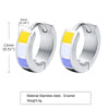 Rainbow Color Hoop Earrings for Men Women, Stainless Steel Metal Huggie Earrings,LGBT Jewelry Gift - Image 5
