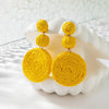 Bohemian Handmade Rattan Knit Round Drop Earrings For Women Girls Ball Beach Party Jewelry - Image 5