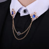 Tassel Crystal Cross Chain Brooch Women's Shirt Collar Pins and Brooches Personality Lapel Pin Buckle Women Accessories - Image 1