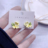 Sweet Temperament Small Fresh Bamboo White Lily Of The Valley Flower Earrings Elegant And Gentle Asymmetric Earrings - Image 7