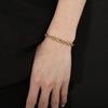 Gold Plated Silver 4MM Chain Bracelets for Men Women Unisex Simple Charm Bracelet Wedding Party Gift 20cm 8in - Image 3