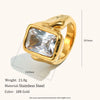 La. Muses Shiny Round Zircon Irregular Stainless Steel Women's Ring Pvd Gold Plated Jewelry Accessories - Image 11