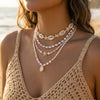 3pcs/set Bohemian Pearl Starfish Pendant Necklace for Women Irregular Blue Stone Beads Link Chain Beach Party Jewelry - Image 25