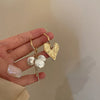 Golden Heart Tassel Drop Earrings Asymmetric Imitation Baroque Pearl Dangle Earring for Woman Party Jewelry - Image 7
