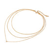 Miia Gold Plated Stainless Steel Three-layer Necklace with a Round White Cubic Zirconia Pendant, 35/40/45+5cm - Image 7