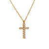 Cubic Zirconia Cross Pendant Necklace in Stainless Steel - Image 8
