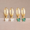 2Pcs 12 Constellation Birthstone Little Gold Plated Ear Hoop Earrings Cubic Zirconia Butterfly Pendant Party Wedding Jewelry - Image 1