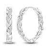 Silver Earrings Women Sparkling Braided Hoop Earring For Anniversary Wedding Jewelry Gifts - Image 1
