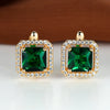 Square Stone Green Zircon Hoop Earrings Cute Female Crystal Birthstone Earrings Boho Gold Color Small Earrings For Women Jewelry - Image 17