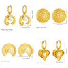 316L Stainless Steel Golden Flower Heart Moon Pearl Necklace Earrings Set For Women Girl Jewelry Suit - Image 5