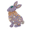 Colorful Rhinestone Rabbit Brooch Animal Pin Accessories Dual-Use Zodiac Badge Crystal Jewelry - Image 5