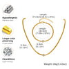 2pcs/set Round Single Cubic Zirconia Necklace Bracelet For Women Stainless Steel Square Chain Jewelry Gifts - Image 4