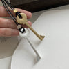 Metal Key Shaped Pendant Necklace For Women Girls Simple Long Wax Rope Sweater Chain Accessory Gifts - Image 3