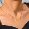 Ear of Wheat Tree Leaves Women Necklace Stainless Steel Gold Color Clavicle Chain Choker Boho Jewelry Gift - Image 3