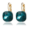Gold Color Square Stud Earrings White Pink Blue Green Purple Austrian Crystal Rhinestone Earring For Women Jewelry - Image 9