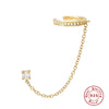 1PC Silver Sparkling Zircons Long Chain Tassel Clip Earrings For Women Elegant Wedding Party Jewelry Ear Cuff - Image 15