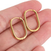 Stainless Steel Oval Hoop Earrings in Gold-Tone Silver-Tone Rose Gold-Tone and Black - Image 26