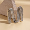 Full Rhinestones M Leter Brooches for Women Men Gold Color Shiny Twisted Geometric Pins Overcoat Suit Badge Accessories Gifts - Image 4