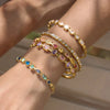 Romantic Colorful Geometric Zircon Inlay Bangle For Women Gold Pvd Plated Stainless Steel Jewelry - Image 2