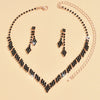 Rhinestone V Necklace and Drop Earrings Bridal Jewelry Set with Optional Bracelet - Image 14