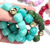 Acrylic Square Beads Elastic Bracelets for Women Boho Irregular Stone Shape Beaded Handmade Bracelet Bangle Retro Jewelry Gifts - Image 3