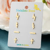 4Pairs Geometric Stainless Steel Heart Star Earring Moon Cross Ear Jewelry Set Girls Simple Classic Earrings Gifts Accessories - Image 10