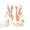 Geometry Pearl Drop Earrings for Women Rose Gold Silver Color Mix Zircon Boho Ethnic Wedding Jewelry - Image 6