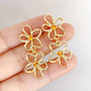 Flower Hanging Earrings White Enamel Floral Acrylic Petals Crystal Imitation Pearl Dangle Earrings for Women - Image 34