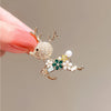 Cubic Zircon Pearl Elk Deer Brooch Pins For Women Men Christmas Animal Year Gift Jewelry - Image 3