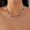 Christmas Glitter Snowflake Bell Pendant Bracelet for Women Rhinestone Necklace Xmas Joy Holiday Party Jewelry Gift - Image 4